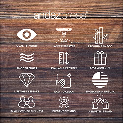 Tabla de Cortar Grande con Diseño de Tiburón Divertido Andaz Press, Tabla para Charcutería y Quesos de Bambú Tallada, Ideal como Regalo para Cumpleaños, Bienvenida a Casa o Navidad miniatura 6