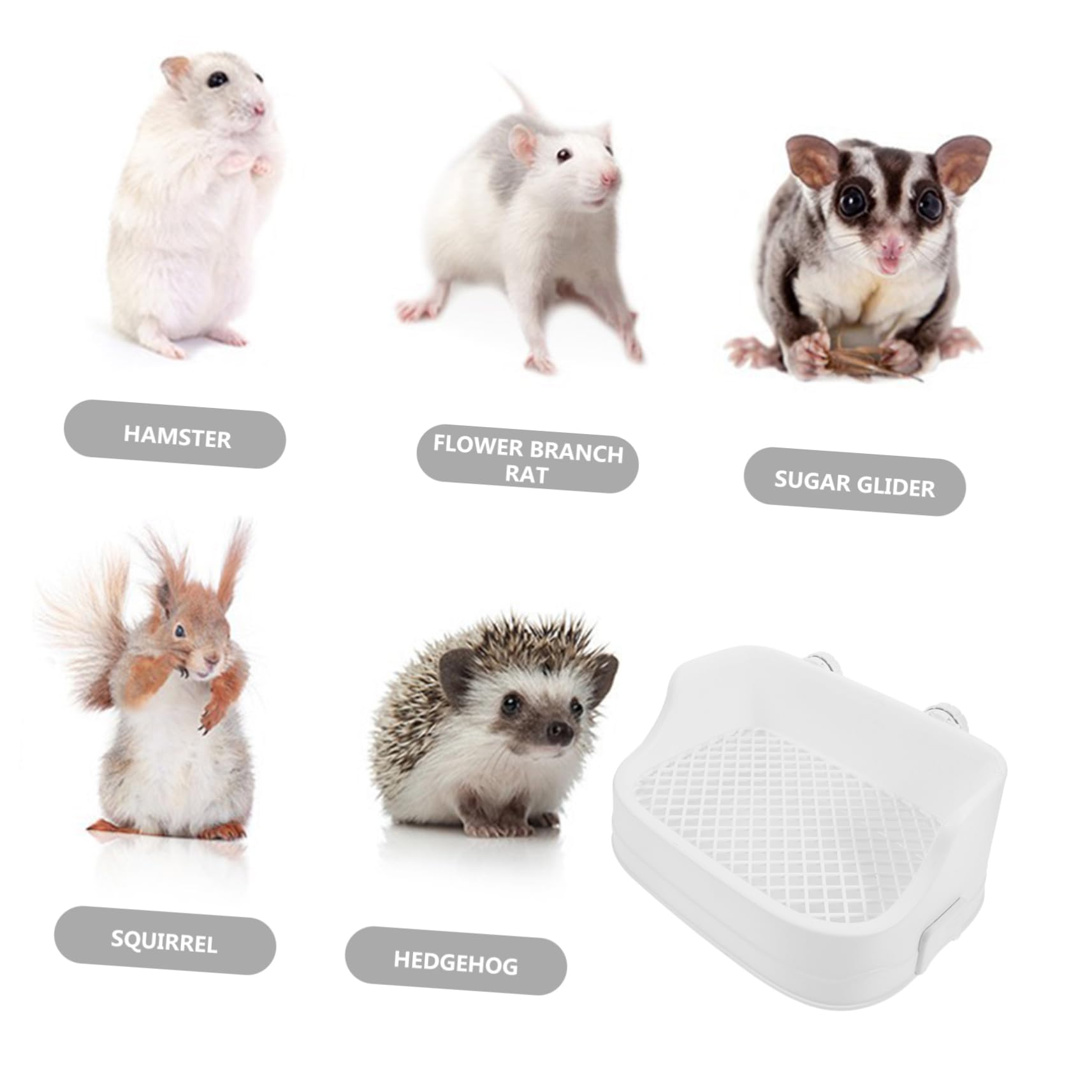 Kaninchenkäfig Toilette Kunststoff Weiß mit Herausnehmbarer Schale Rechteckig für Kleintiere Hamster Meerschweinchen Haustierbedarf