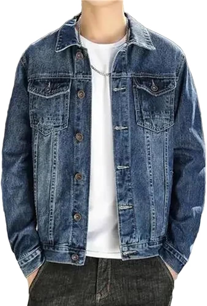 OHXSM Jeansjas voor heren, klassieke jeansjassen voor mannen