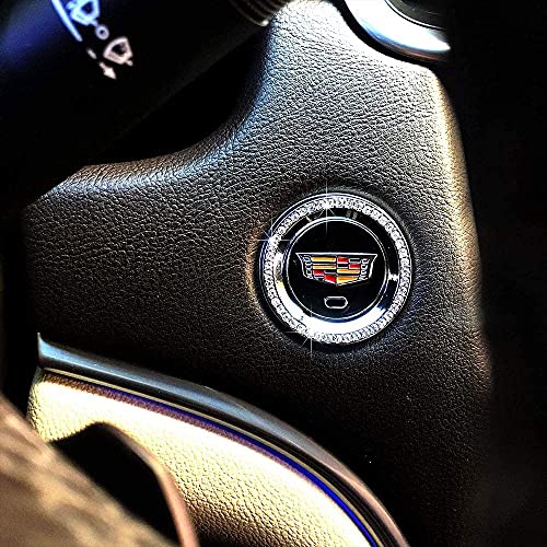 Bling Start Center Control Button Switch Knob Decals Fit For Cadillac, Head Decorative Sequin Cap Cover (Xt6/Ct5/Xt4) #TOP4