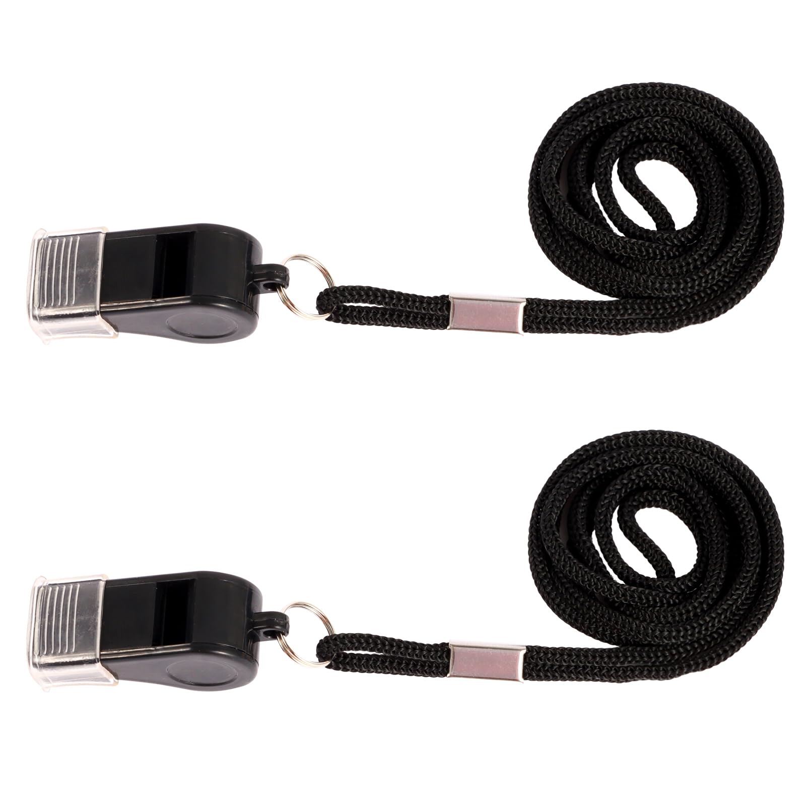 Plume'CHJ Silbato, 2 paquetes de silbatos deportivos de plástico con cordón, silbato de sonido fuerte y nítido, ideal para entrenadores, árbitros y funcionarios