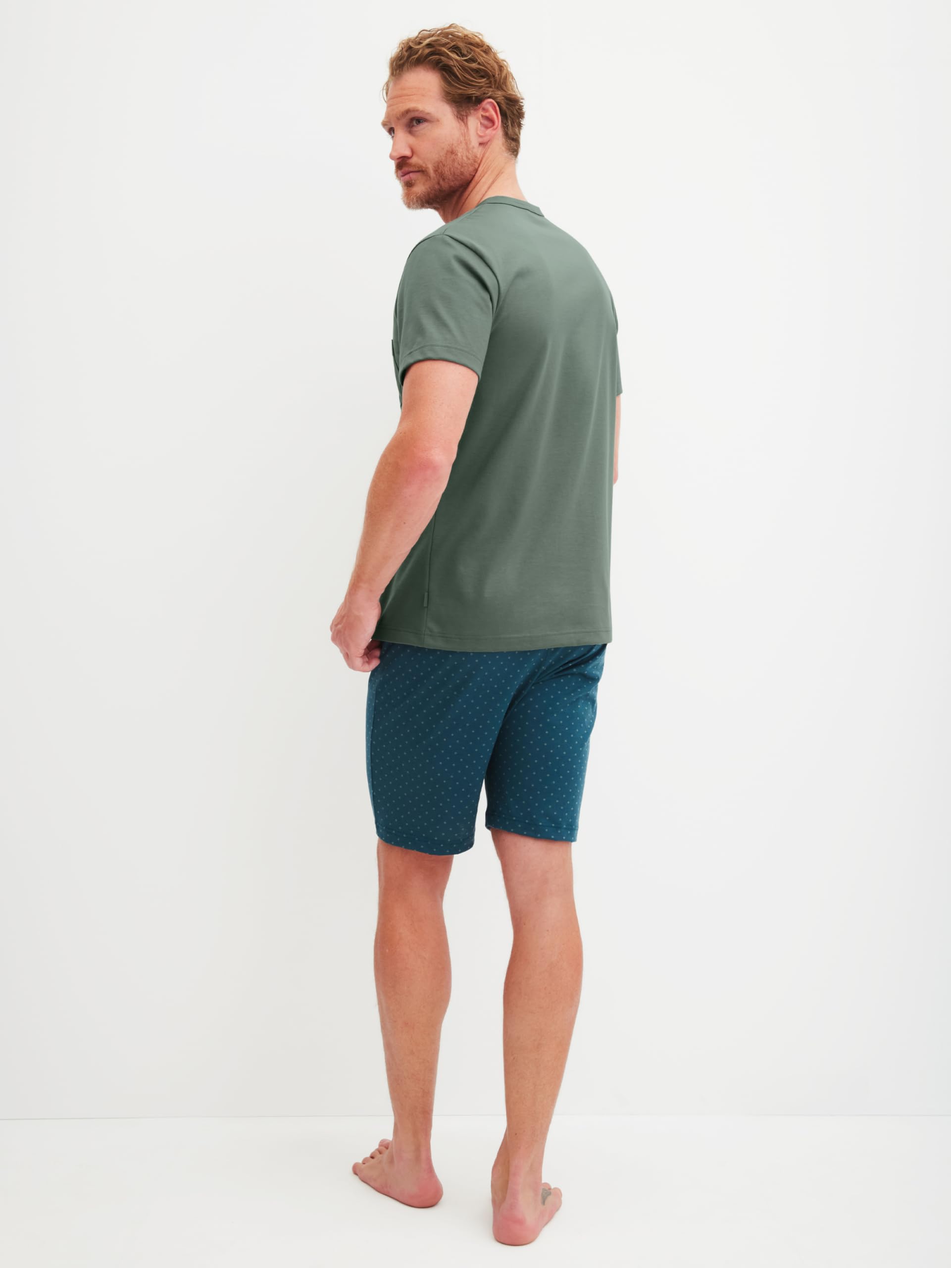 CALIDA Relax Imprint Kurz-Pyjama, Schlafanzug Herren, 100% Baumwolle, pflegeleicht, elastisch & formstabil, in Single Jersey