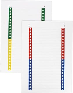 Grafoplás - Paquete 400 Tiras Lateral de 140mm para Visor Carpeta Colgante, Paquete de 10 Hojas a4 con 40 uds por Hoja, Impresión en Frontal y Trasera en Colores: Rojo, Azul, Verde y Amarillo