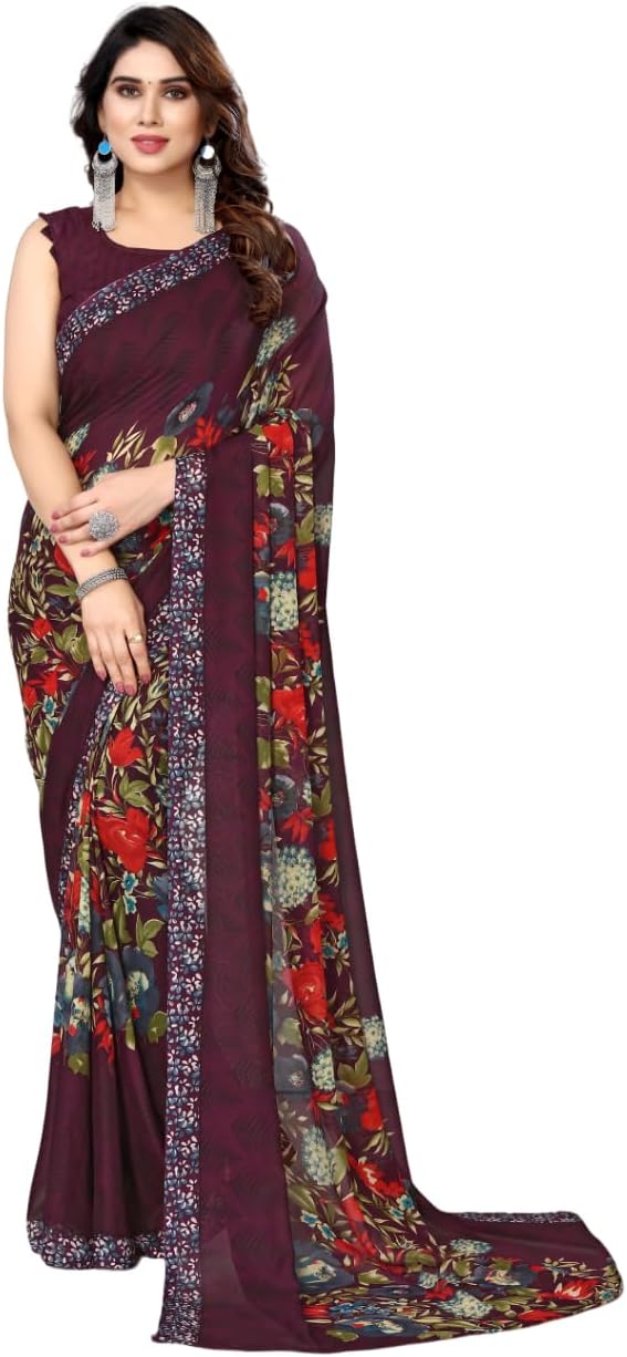 Women's Fashion Georgette Saree with Blouse