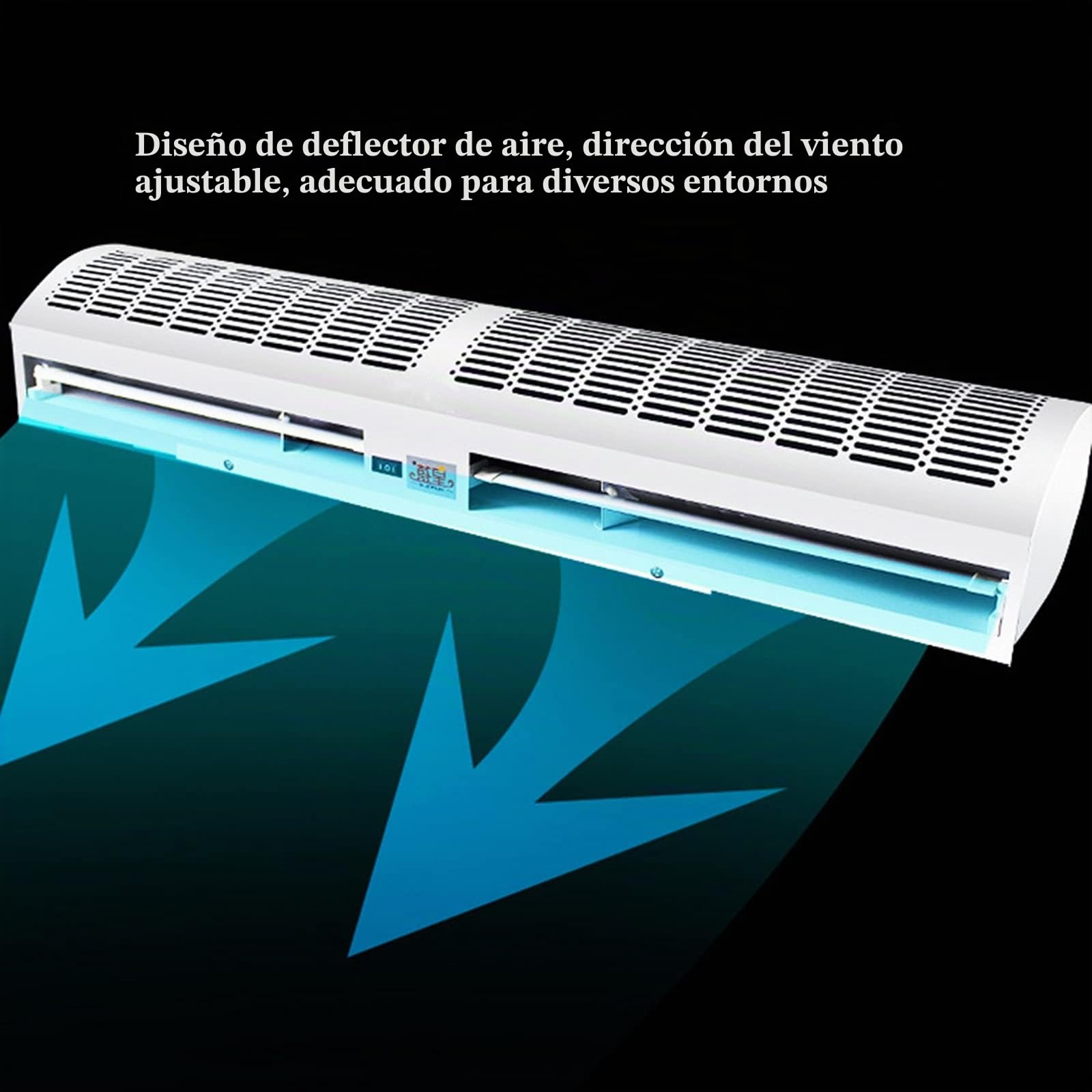 lhx Cortina de Aire Interior, 60 cm 90 cm 100 cm 120cm Comercial silencioso, con Control Remoto, 2 velocidades (Size : 90cm)