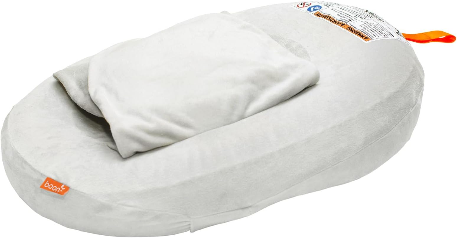 Boon Puff+ Inflatable Baby Bather - Infant Bathtub Includes Microfleece Cover, Swaddle Wings, and Storage Bag – Inflatable Baby Bathtub for Newborns and Infants