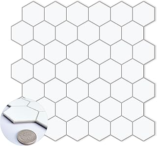 10-Sheet Hexagon Peel and Stick Tile Backsplash,Waterproof Stick on Back...