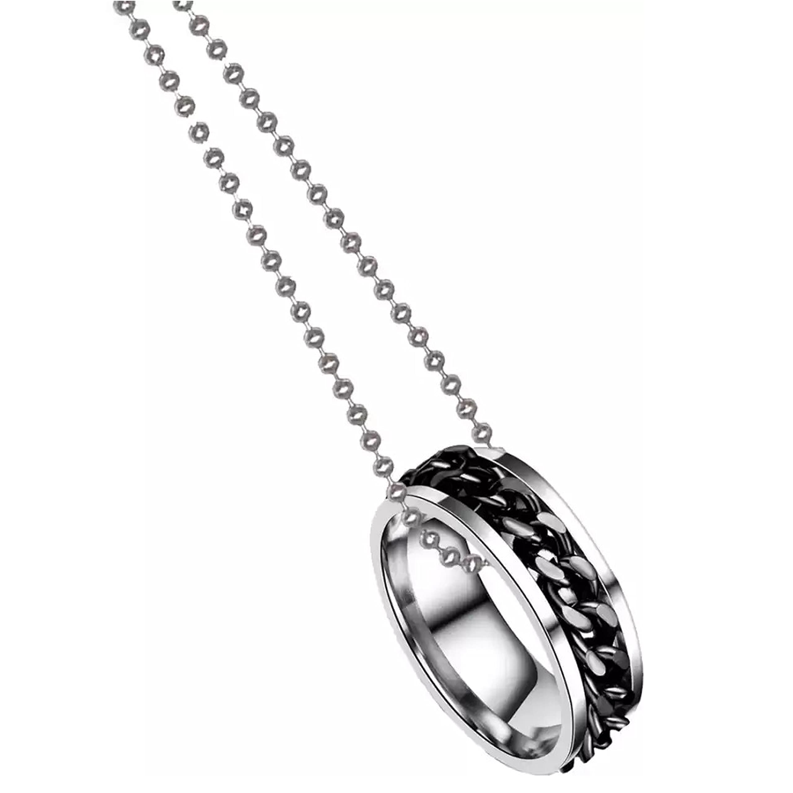 Fashion Frill Exclusively Stainless Steel Silver Chain Ring Pendant Necklace For Men Boys (B0BBW4MW44) Amazon Price History, Amazon Price Tracker