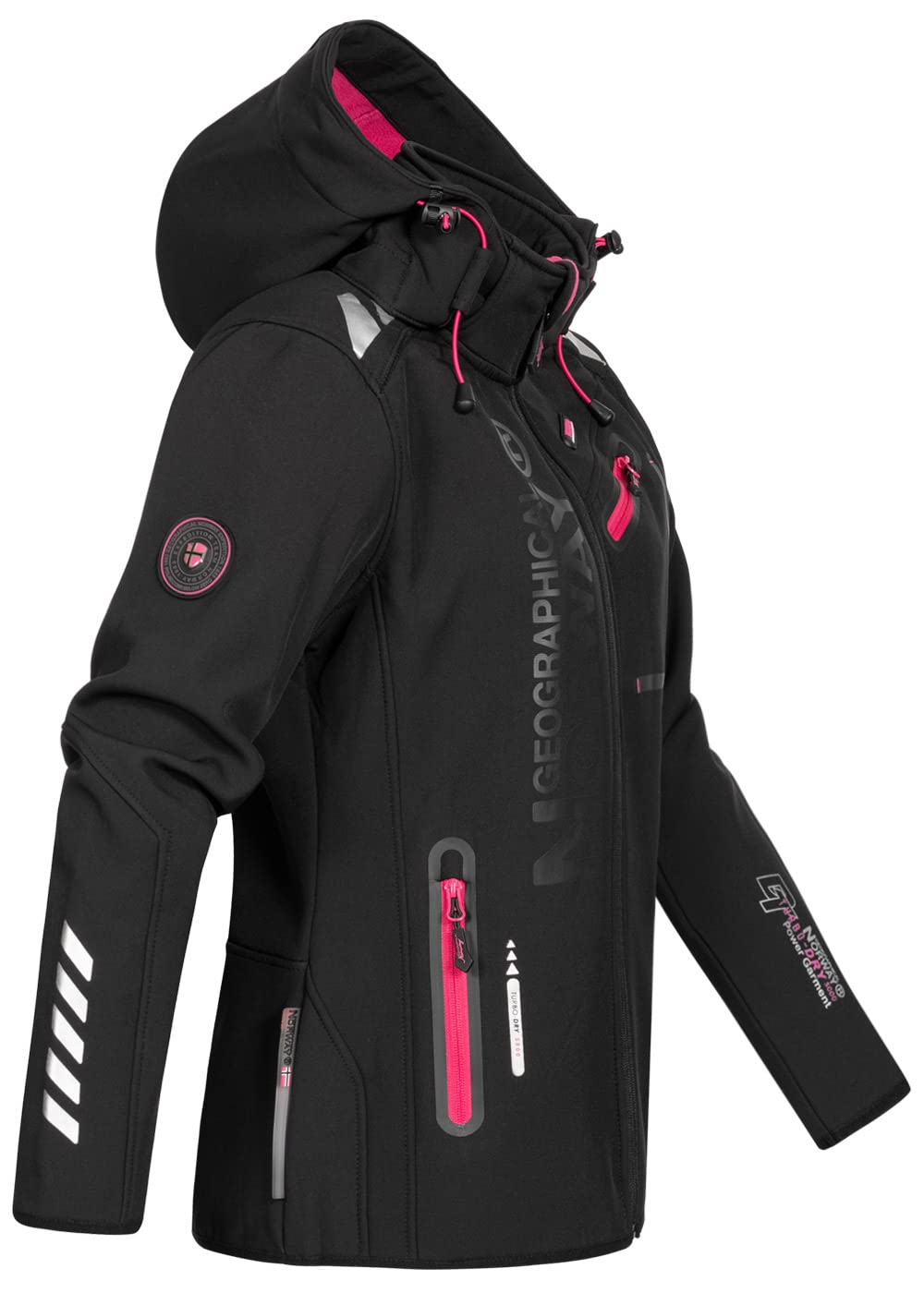 Geographical Norway Donna Softshell Giacca Esterna Romantic Turbo-Dry Cappuccio Staccabile