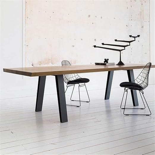 LAKIQ Stylish Rectangle Dining Table Solid Wood Industrial