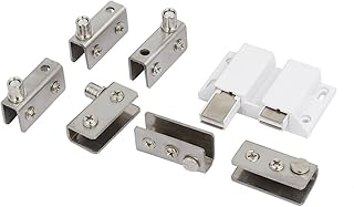 Aexit Cabinet Door Fall Protection Pivot Hinge Double Head Magnetic Catch Latches Glass Safety Clips Clamps Set