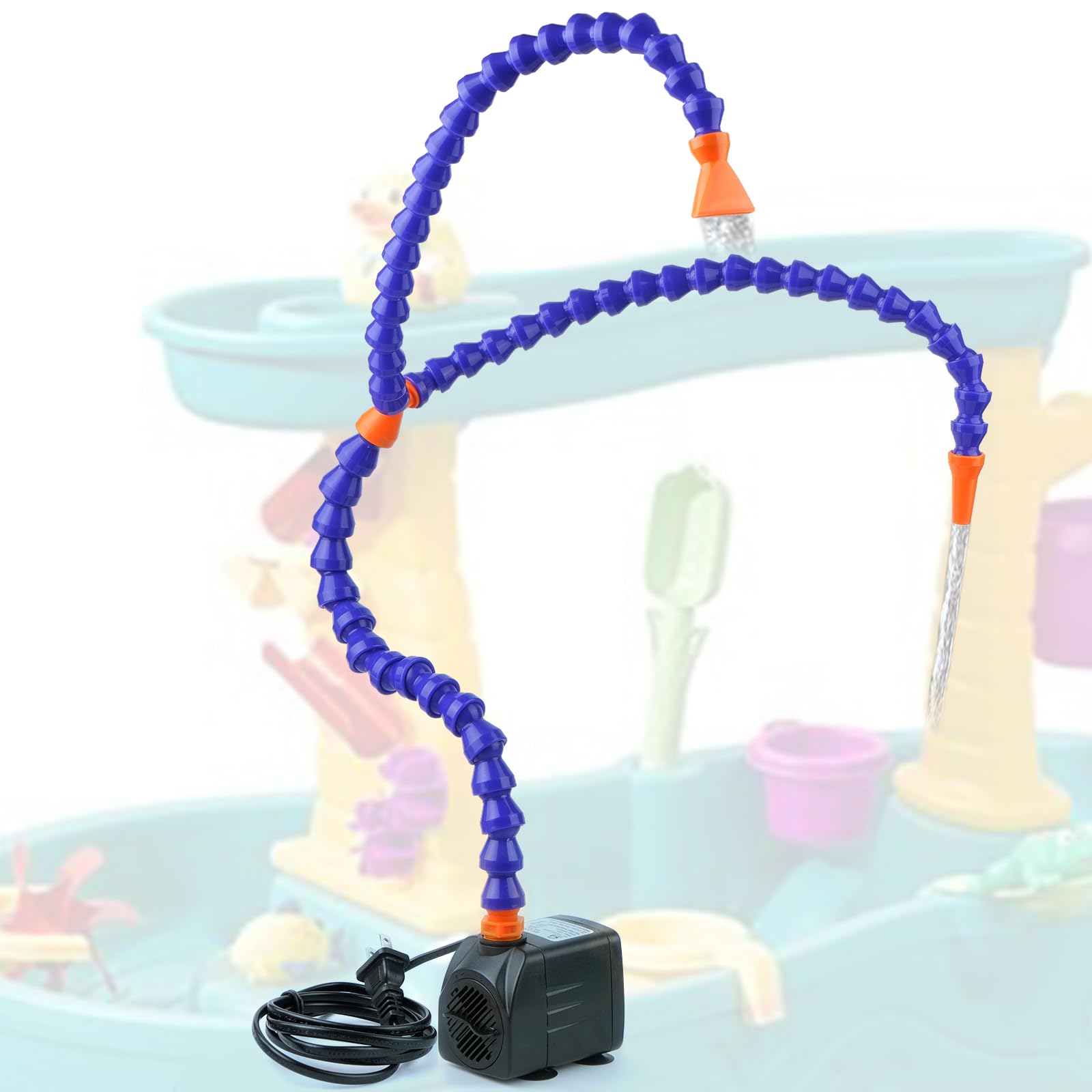 Two Way Water Table Pump, Kids Sand Water Play Table Pump with 5FT Charging Cord Splash Fun Summer Outdoor Toddler Activity Accessories Water Game Toys for Child Boys Girls