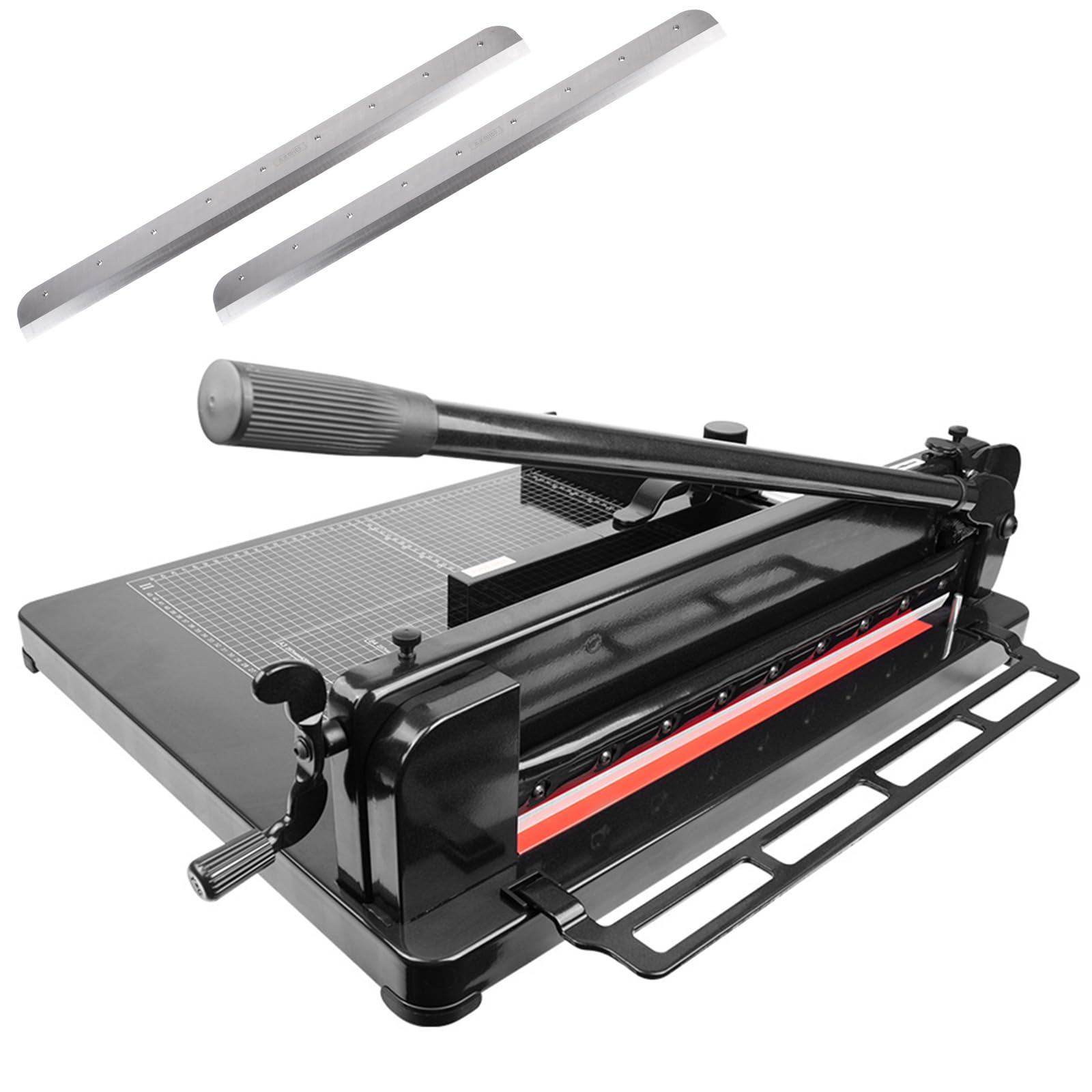 Taglierina a ghigliottina, tagliacarte A3 resistente con 2 lame, taglia 400 fogli, taglierina industriale con protezione di sicurezza e blocco lama, per cartoncino e fogli di laminazione