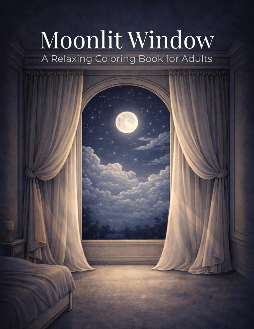Moonlit Window: A Relaxing Adult Coloring Book