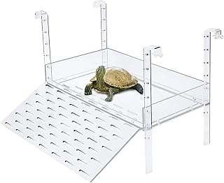 Large Turtle Basking Platform, Basking Platform for Aquatic Turtles, Turtle Tank Accessories,Turtle Terrace, Hanging Turtle Ramp, Turtle Dock Basking Area,Suitable for 60+ Gallon Tanks