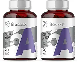 Óleo De Alho Com Alta Concentração de Alicina - Odor Reduzido - 2 Potes - 180 Cápsulas