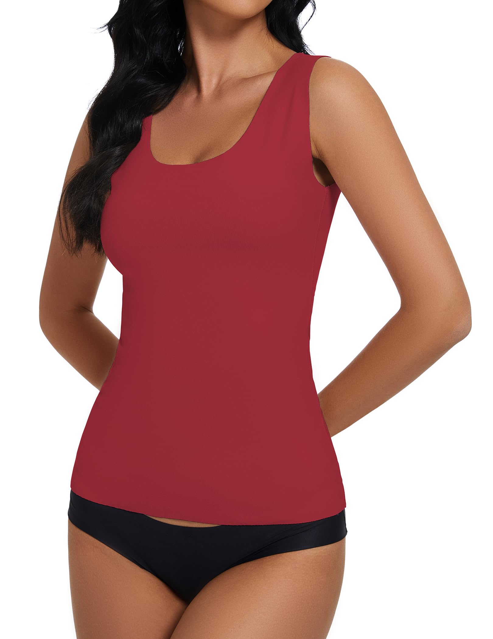 YYA Basic Tank Tops for Women, Thermal Vest Warm Tank-Top Sleeveless Camisole Lingerie, S-XL