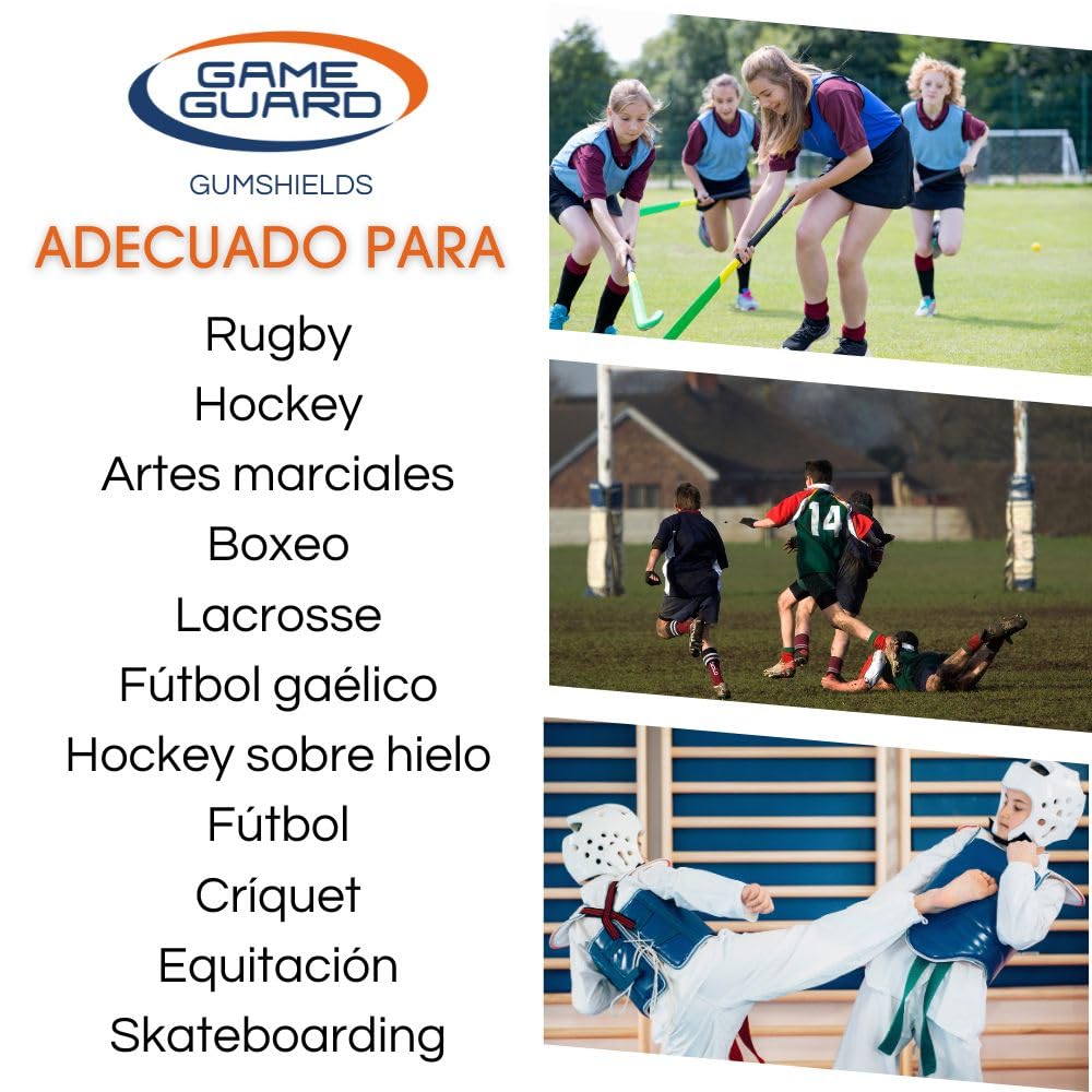 GAME GUARD protector bucal para hervir y morder/protector de encías - protector bucal moldeable/protectores de encías - júnior/niños/jóvenes - Aprobado por CE, deportes escolares, fútbol, rugby — view 9