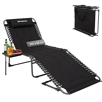 ①KingCamp サマーベッドブラック Amazon | KingCamp サマーベッド 折りたたみ サイドテーブル付き