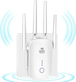All-New WiFi Extender, 1200Mbps WiFi Repeater for Home w/Ethernet Port, 2.4GHz & 5GHz Dual Band Internet Repeater WiFi Signal Extender, Up to 8000Sq. ft and 35+ Devices(White)
