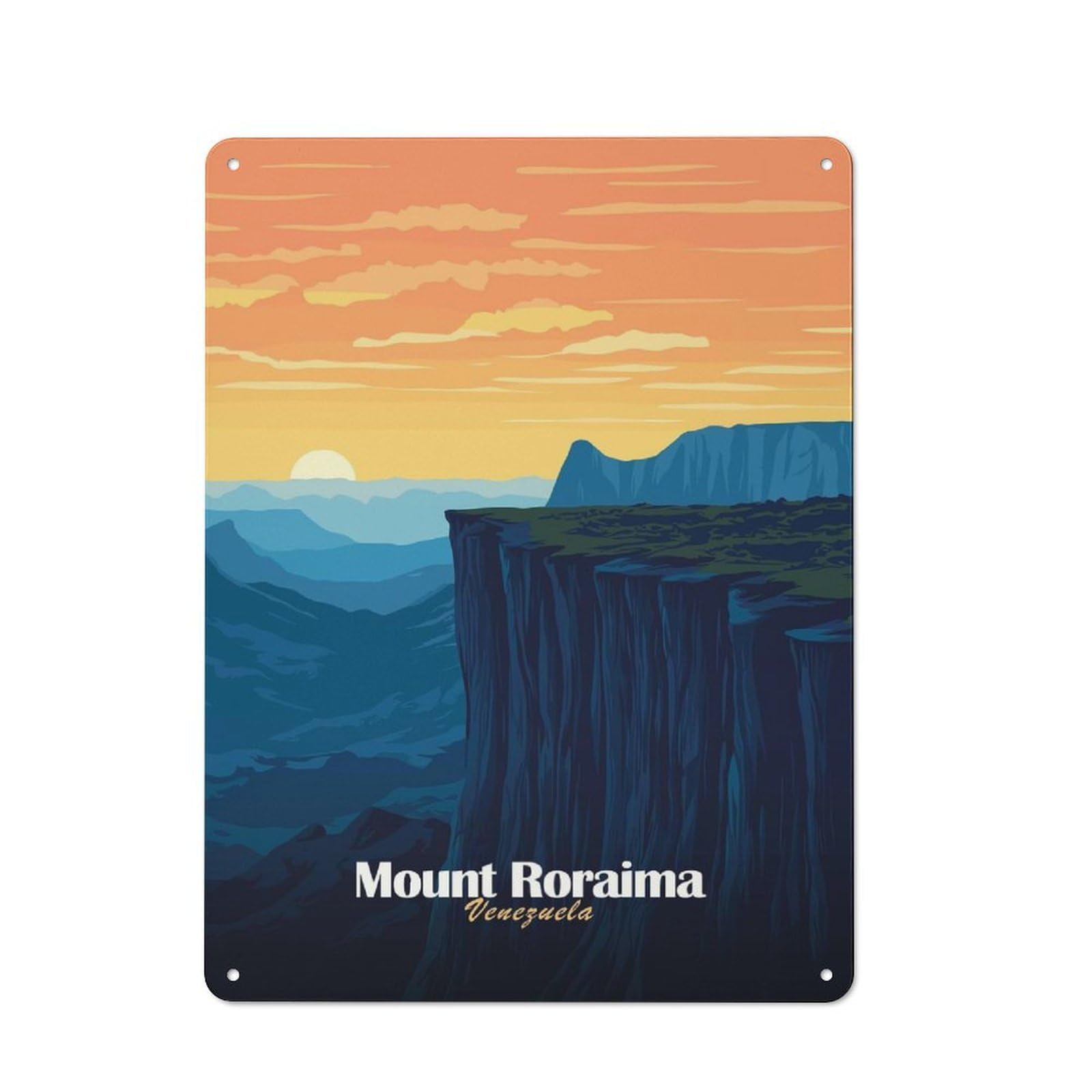Junmoney Style-1 Mount Roraima Venezuela Tin Sign 40X30cm For Hallway Wall, Retro Wall Decor, Suited To New Home Decorators