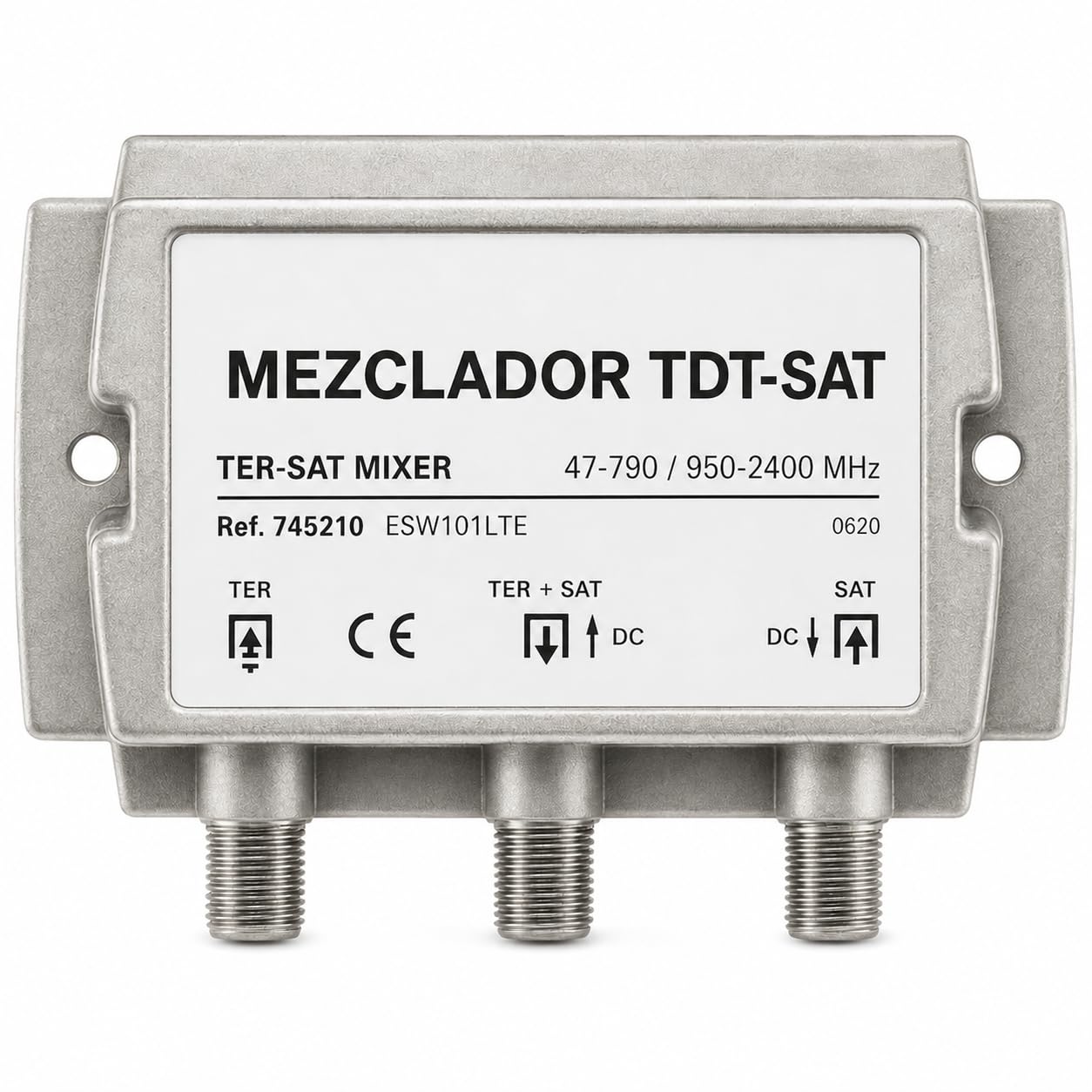 CABLEPELADO Mezclador de señal terrestre y satélite | TDT-SAT 1.5dB | Apto para distribuir las señales de TDT y Satélite por el mismo cable