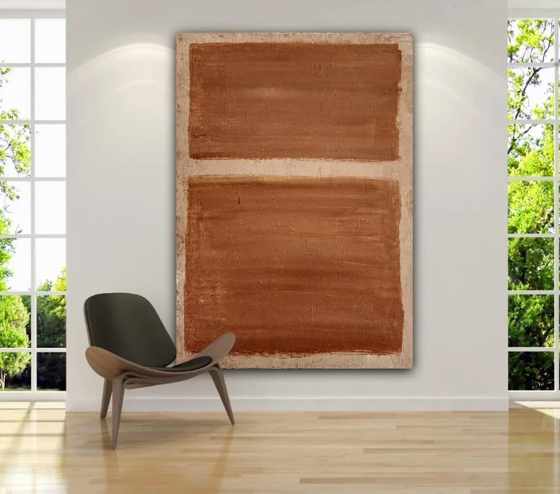 LTjiajuypd Canvas Prints Painting Poster Wall Brown Abstract Beige Minimalist Art for Living Room Office Home Decoration(70x100CM/Frameless)