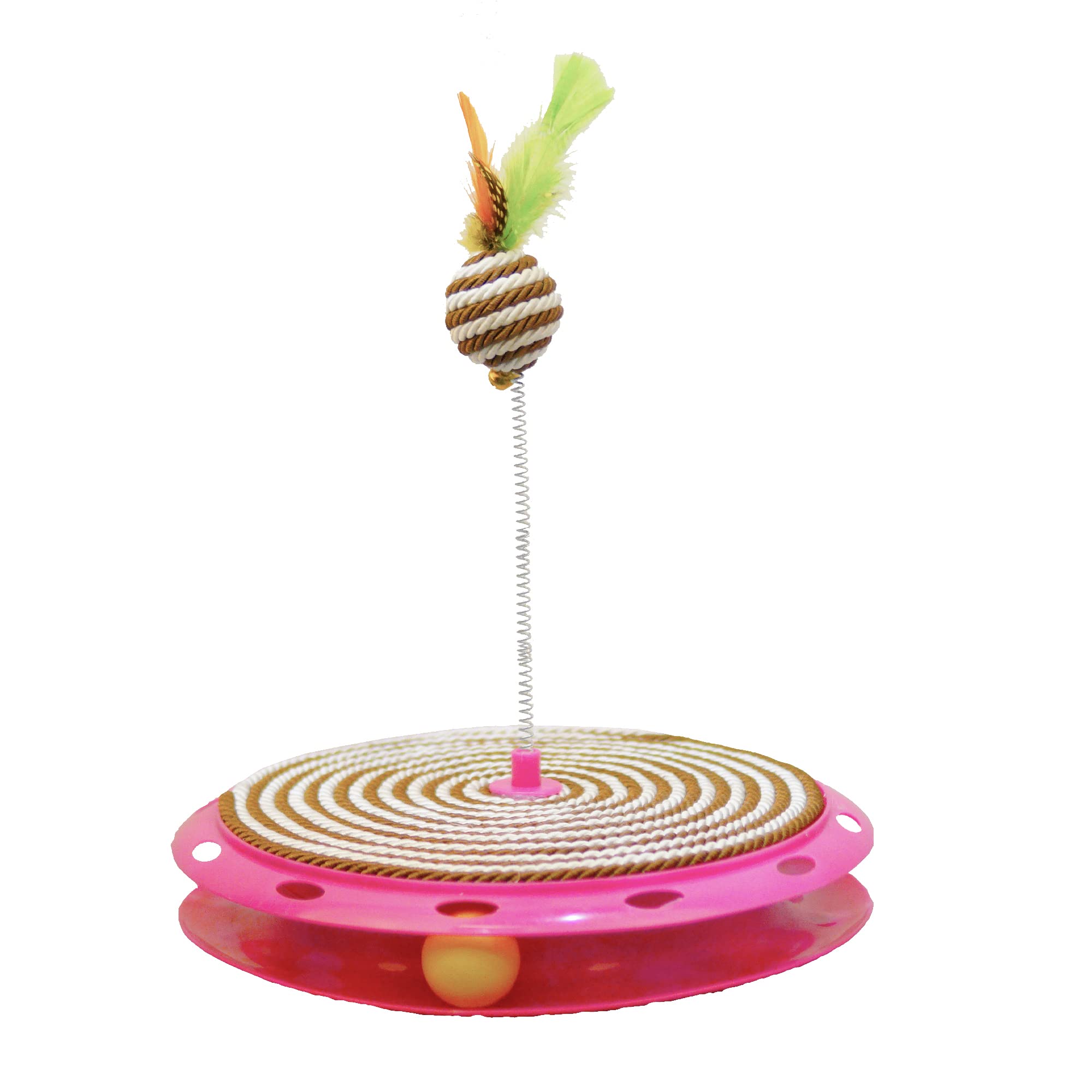 XGATML FANUSMARK - Wobble Track Cat Toys for Indoor Cats - Interactive Cat Toys - Rope Scratcher Cat Track Toy Catch The Furry Ball and Track Exercise Ball Toy - Cat Scratcher Toy - Cat Feather Toy