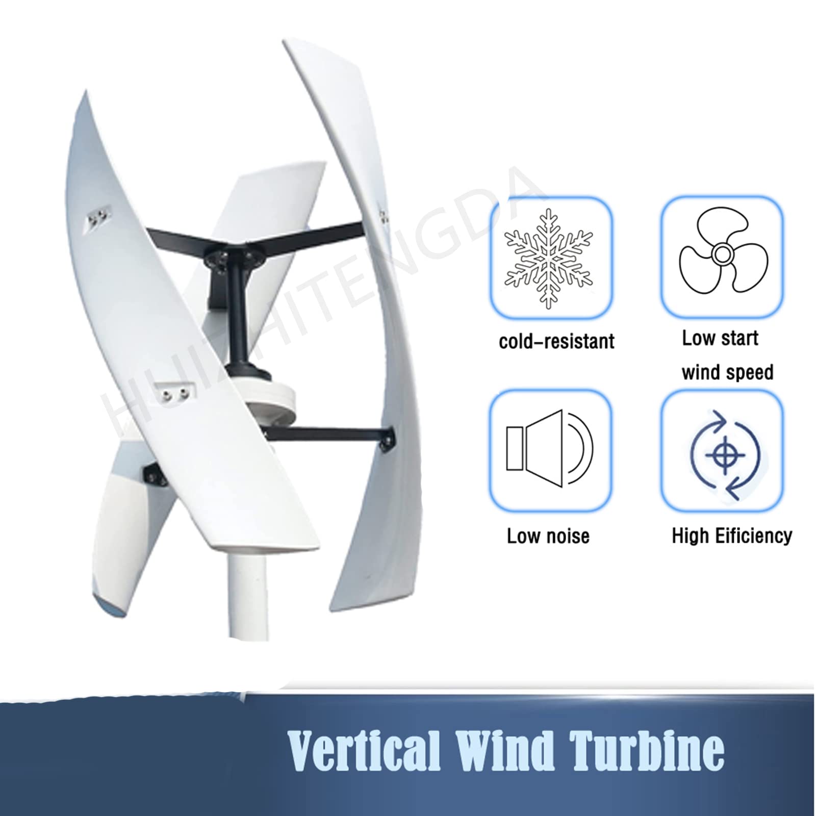 1500W Magnetische Levitation Vertikale Windturbine | 12V 24V 48V optional, passend mit MPPT-Controller, weißes Gehäusedesign, stabiler Betrieb