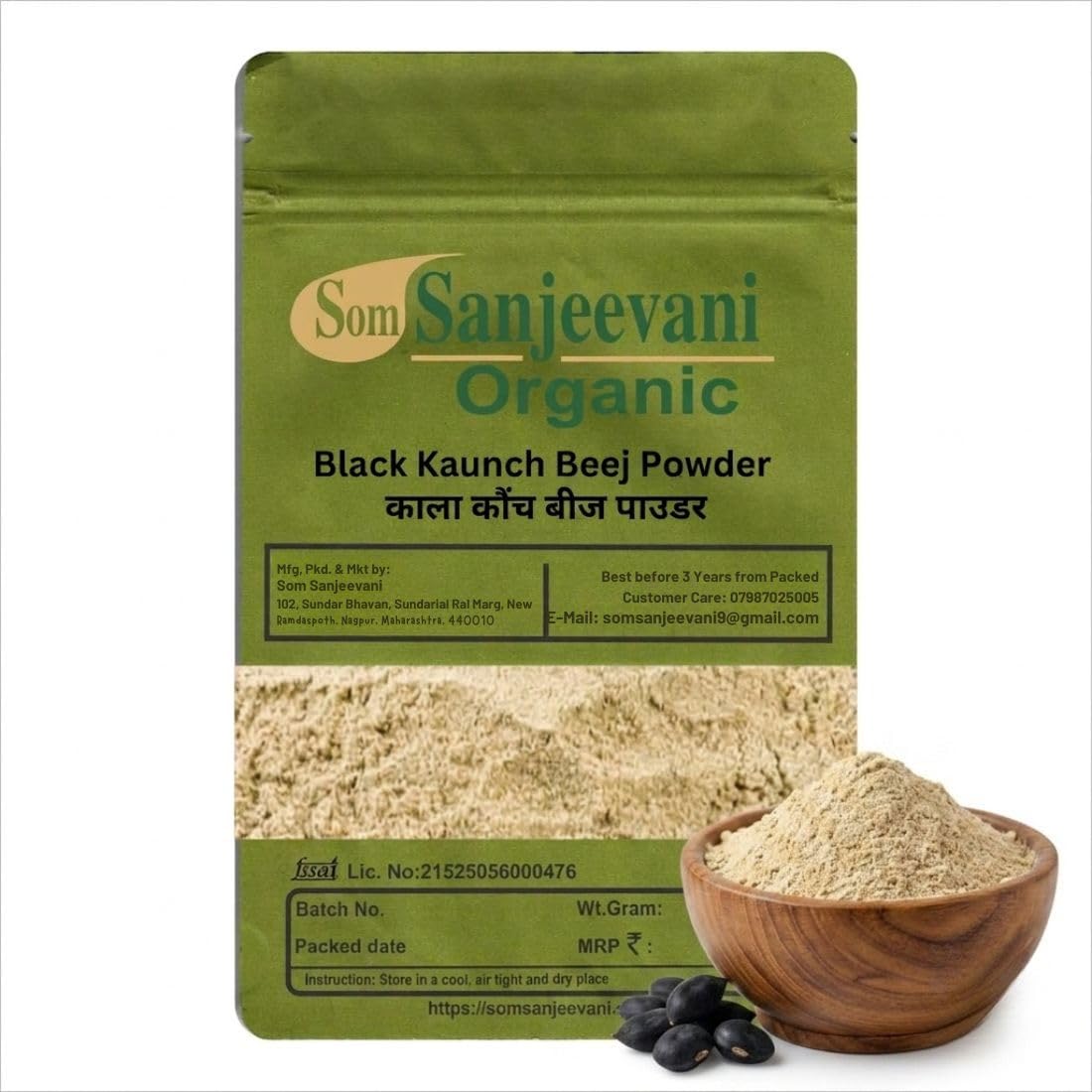 Som Sanjeevani Organic Black Kaunch beej Powder-200G-Enhances Energy- Natural- No Mixing- No Preservative -असली-image-8
