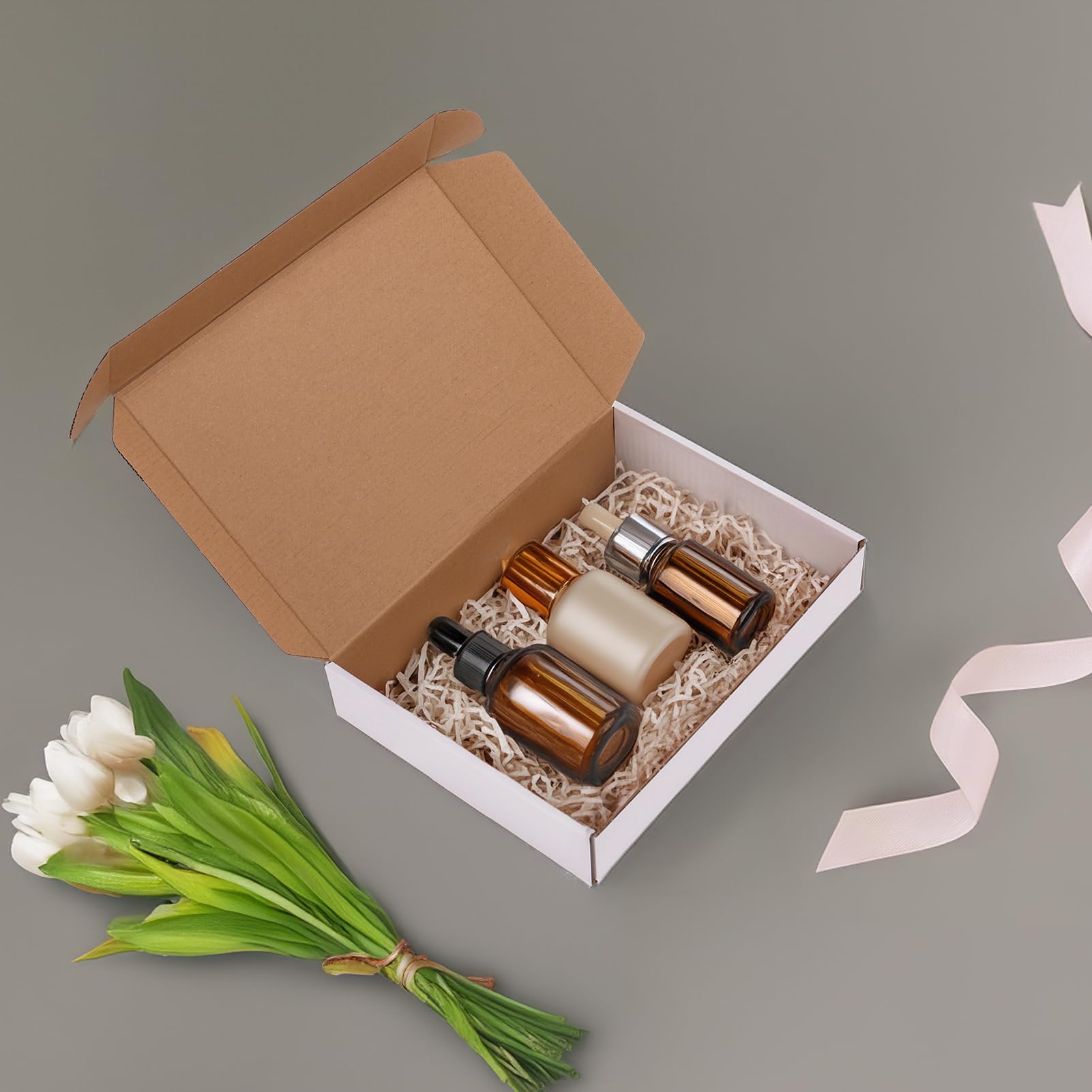 RLAVBL Juego de 30 cajas de envío de 11 x 8 x 2 pulgadas, caja de cartón corrugado blanco para embalaje, correo, pequeñas empresas