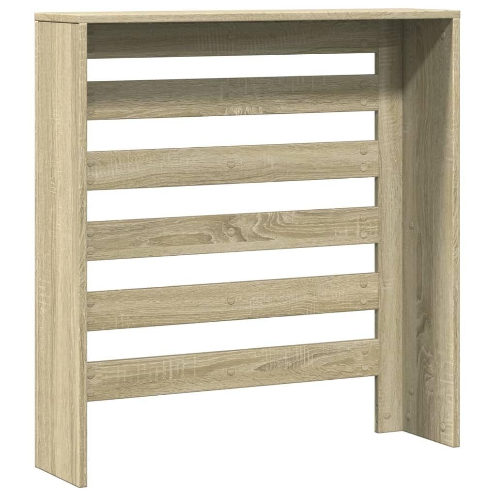 Heizkörperverkleidung Sonoma-Eiche 78x20x82 cm Holzwerkstoff mit Wandhalterung modernes Latten-Design für stilvolle Heizungsdekoration und zusätzlichen Platz im Wohnzimmer