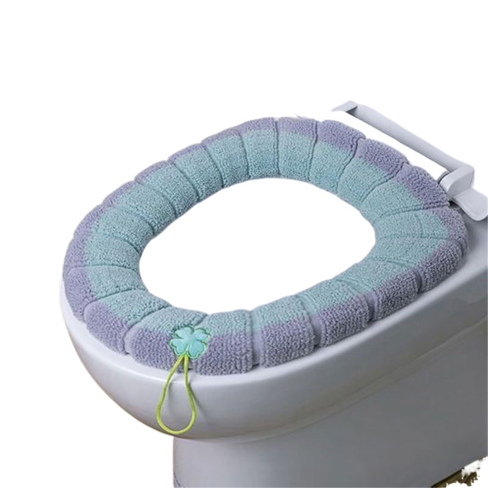 PADGCNOR Soft Toilet Seat Cushion Winter Warm Toilet Seat Cover Mat Bathroom Pad Cushion With Handle Thicker Soft Washable Closestool Warmer Accessories(Green (with handle))