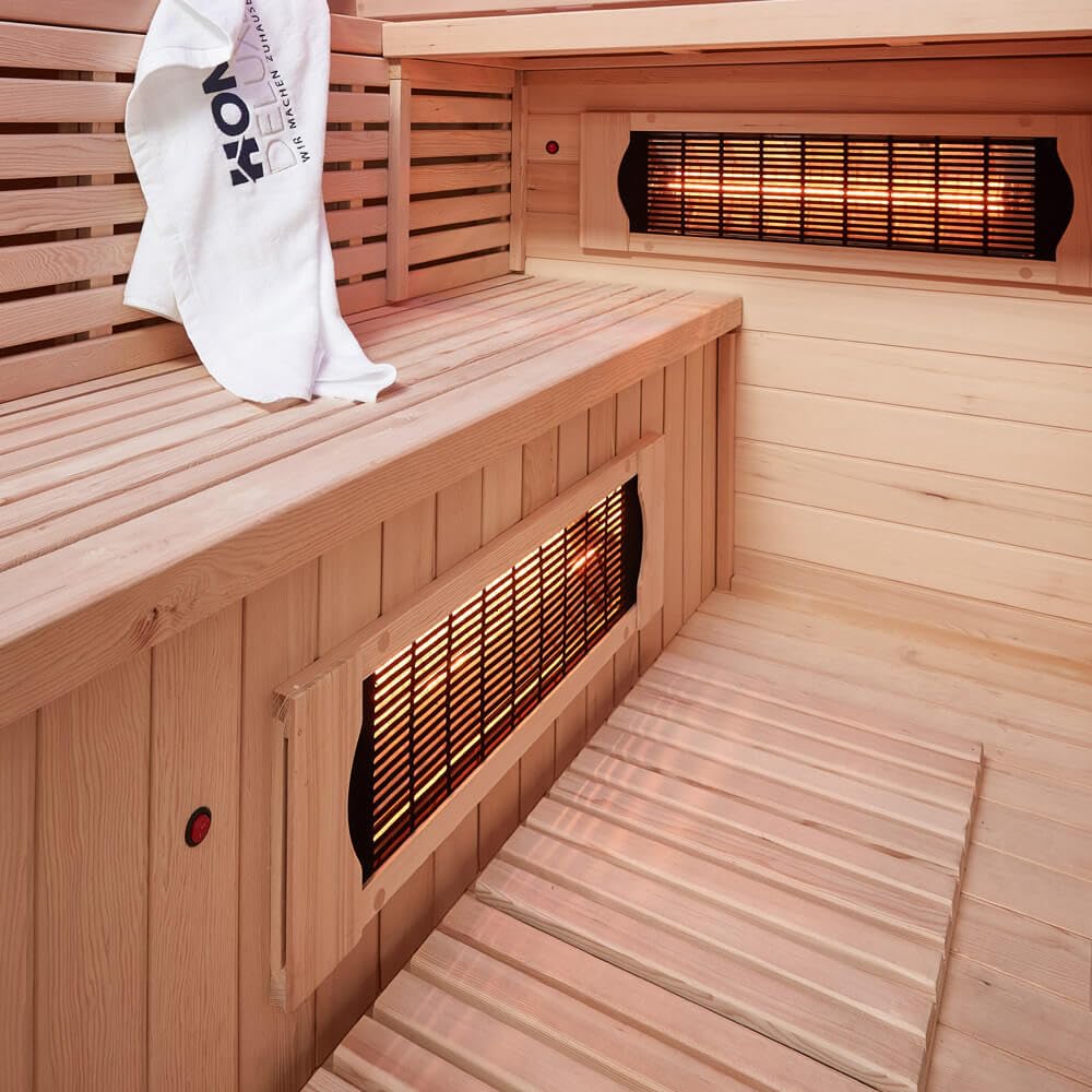 Home Deluxe Infrarotkabine Sahara XXL 150x150x200 cm 8 Vollspektrumstrahler Hemlocktanne Infrarotsauna