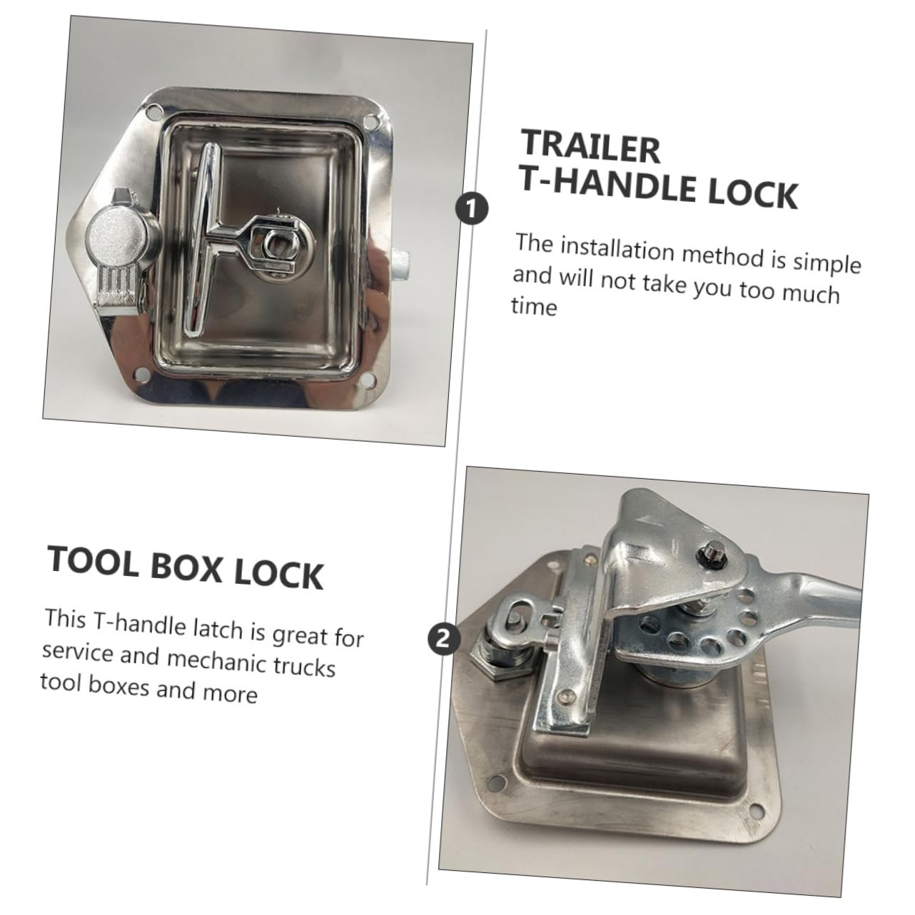 Holibanna Serratura T Handle Acciaio Inox con Chiavi e Guarnizione Sicuro per Porta Camper Camion e Attrezzi Sostituzione Facile e Veloce