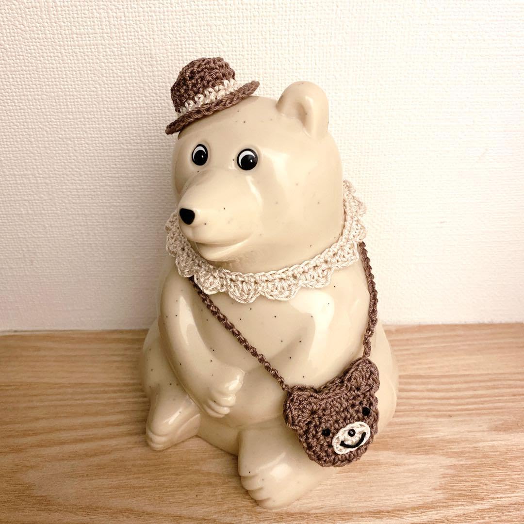 しろくま貯金箱 しろくま君の夏のおでかけ♩カンカン帽とつけ襟のset しろくま貯金箱 しろくま君の夏のおでかけ♩カンカン帽とつけ襟のset