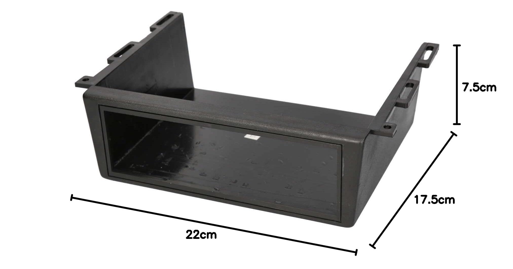 Audioproject A269 - Autoradio Gehäuse Unterbau Konsole Radioblende 1 DIN Universal Radio Einbaurahmen PKW LKW Boot Wohnmobil schwarz
