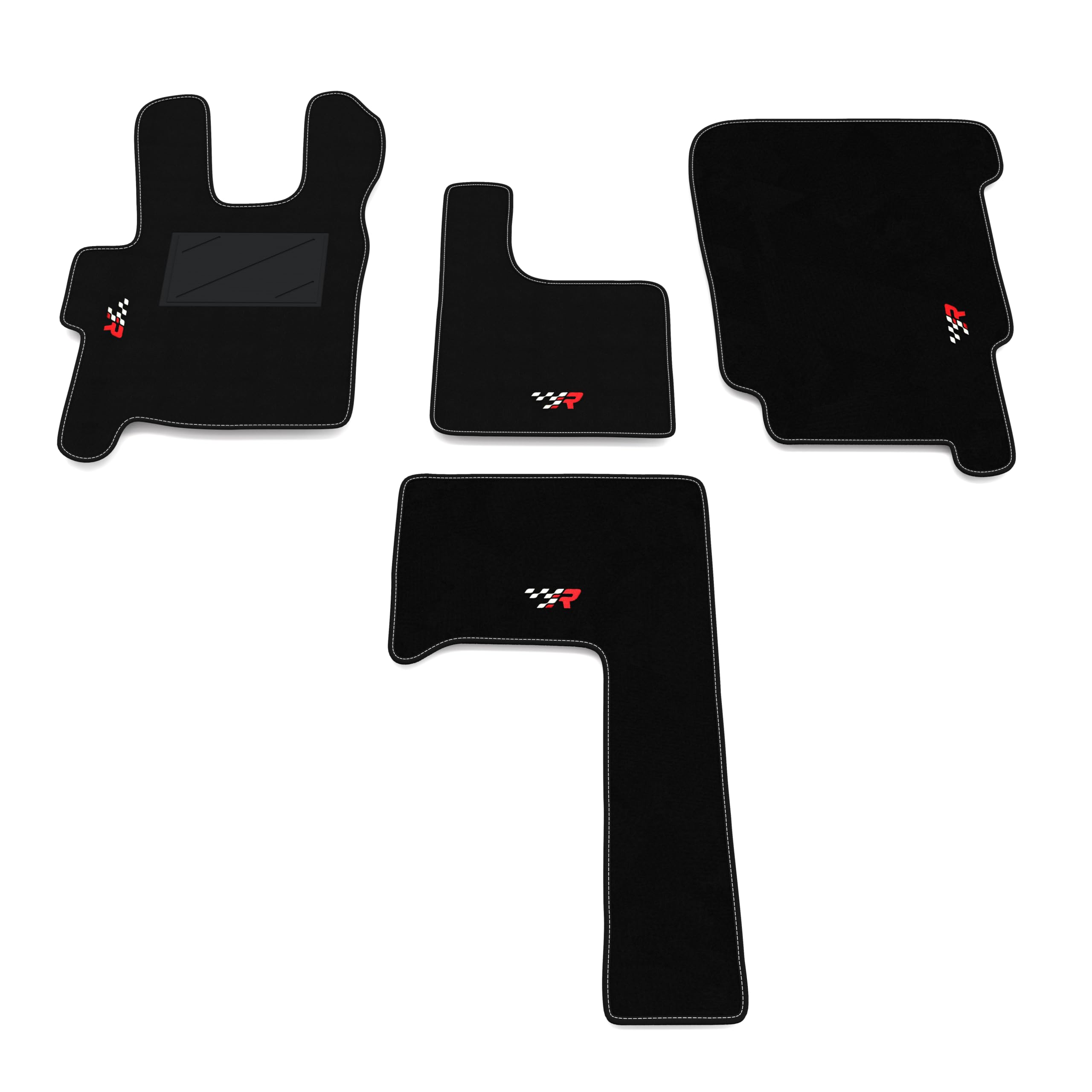 Set de Tapis de Voiture compatibles avec DAF Trucks CF | Tapis sur Mesure en Moquette, Broderie R Racing, sur Mesure