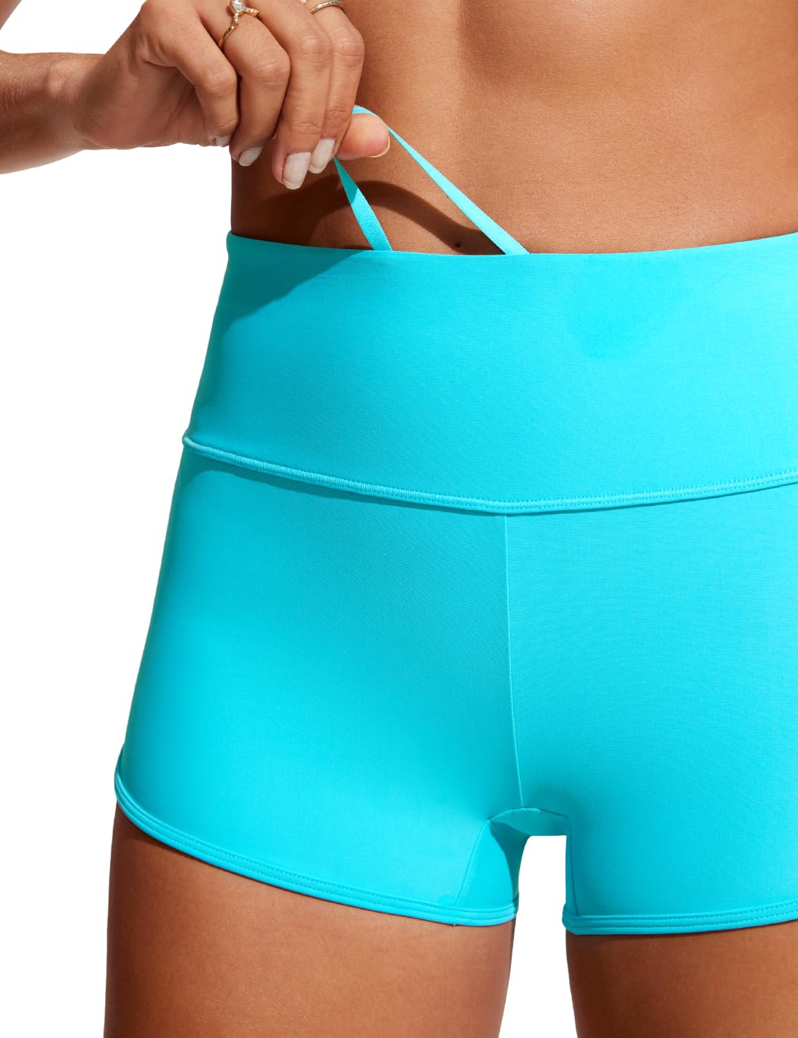 CRZ YOGA Mujer 7.6 cm Shorts de Baño - Talle Alto Pantalones Cortos Secado Rápido Partes Inferiores Chico Delfín