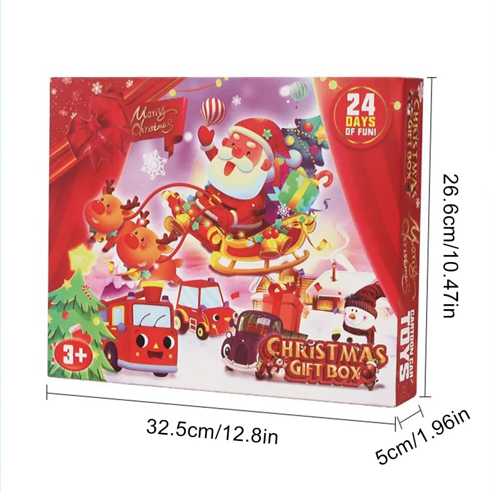 Calendario Avvento Natale 2025 con 24 Macchinine Pull Back, Gioco Conto alla Rovescia per Bambini