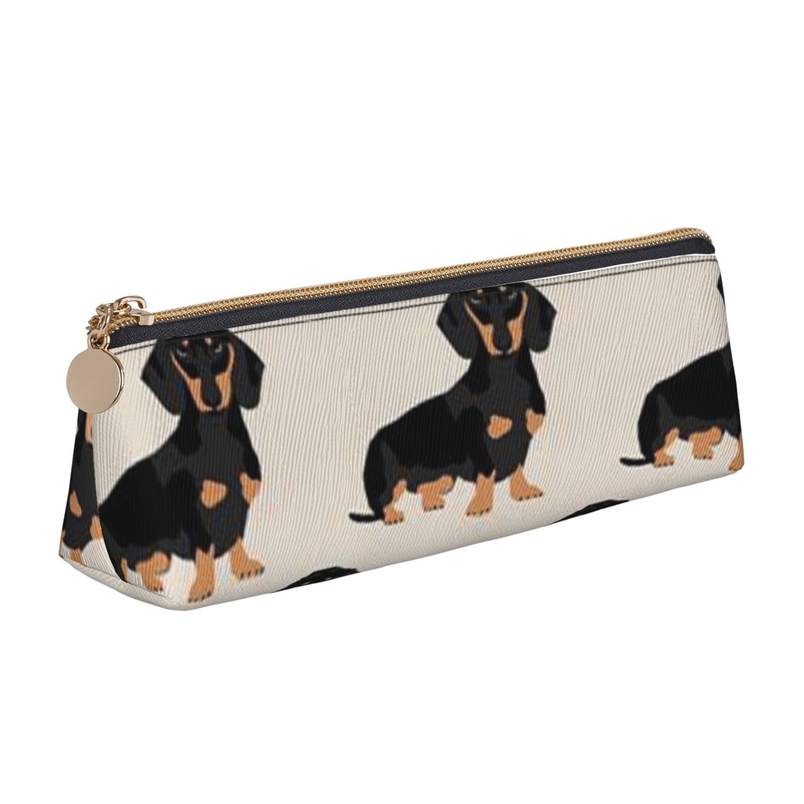 ASEELO Dachshund Dog Printed Pencil Case With Zipper Pencil Pouch, Stationery Organizer, Portable Stationery Bag