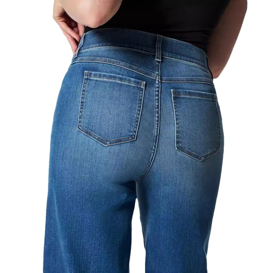 High-Waisted wash Jeans, Comfortable Elasticated Waistband, Stretch Wide-Leg Jeans3