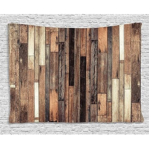 Ambesonne Wooden Print Tapestry Cover