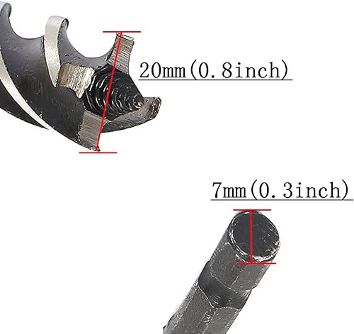 Miniatura 3 de Broca de taladro estriado cuádruple de madera para carpintería con vástago de 14 pulgadas, 0.787 in de largo, 6.614 in de diámetro