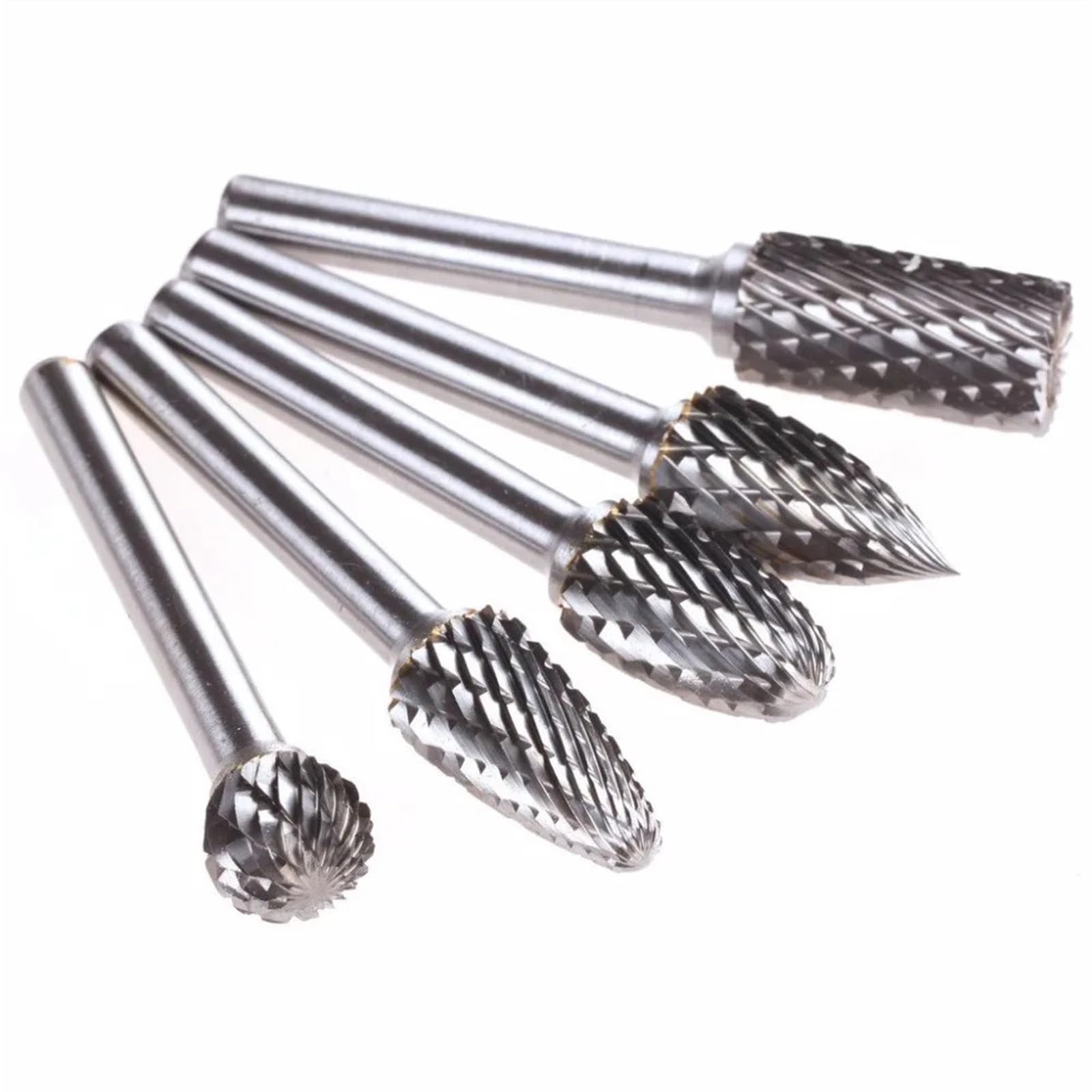 5 szt. węglik wolframu podwójny rowek pilnik obrotowy narzędzia szlifierskie 6 mm chwyt 12 mm głowica metalowa rzeźba w drewnie
