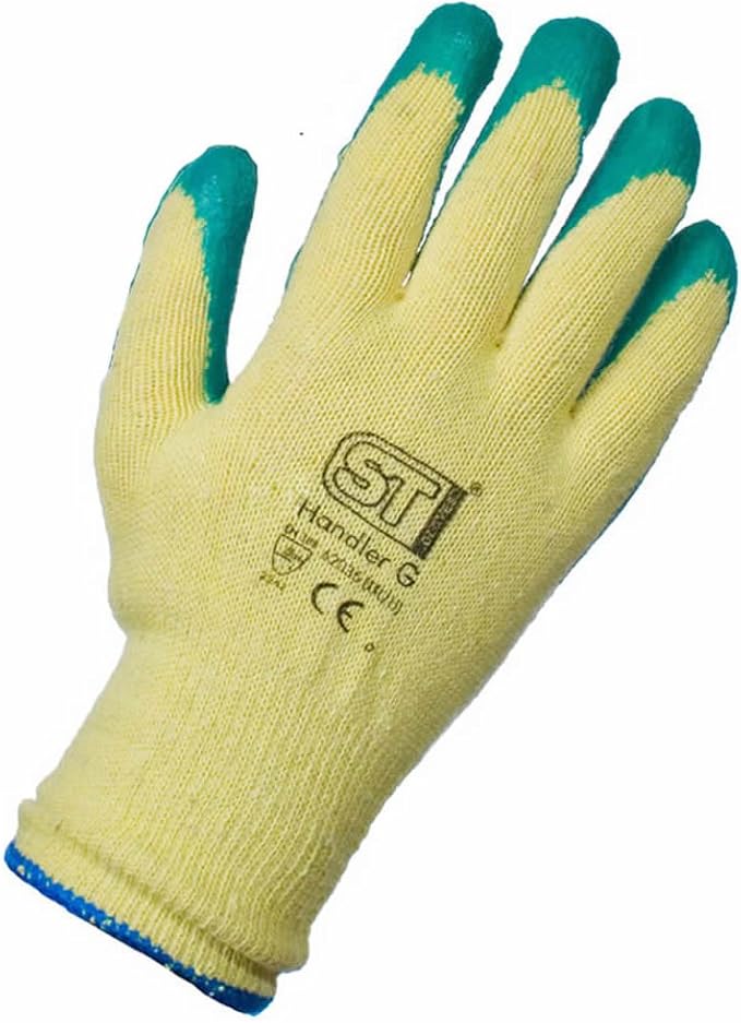 24 Pairs Work Gloves Latex Rubber Coated Builders Brick Gardening