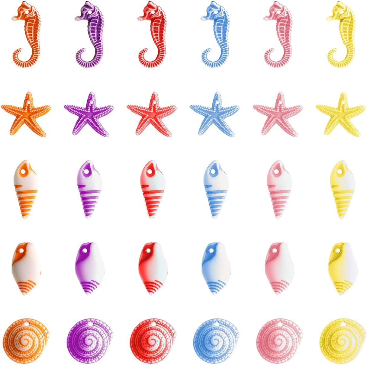 Kisangel 48pcs Mini Ocean Animals Figures, Resin Sea Ocean Animals Figures, Micro Landscape Mediterranean Ornament for Home Aquarium DIY Crafts