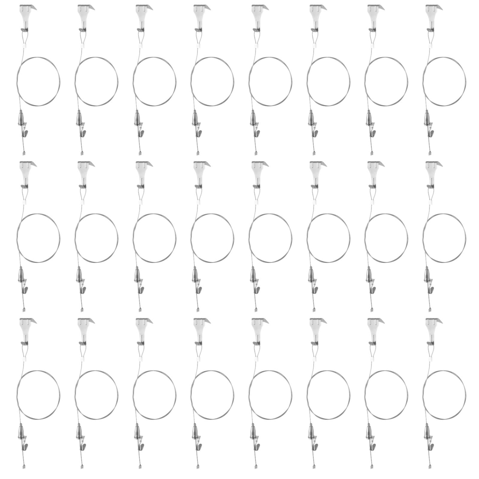 Sistema per appendere quadri, 24 cavi da 200,7 cm, con ganci regolabili, kit per appendere gallerie d'arte, immagini da parete, mostre, 29,9 kg