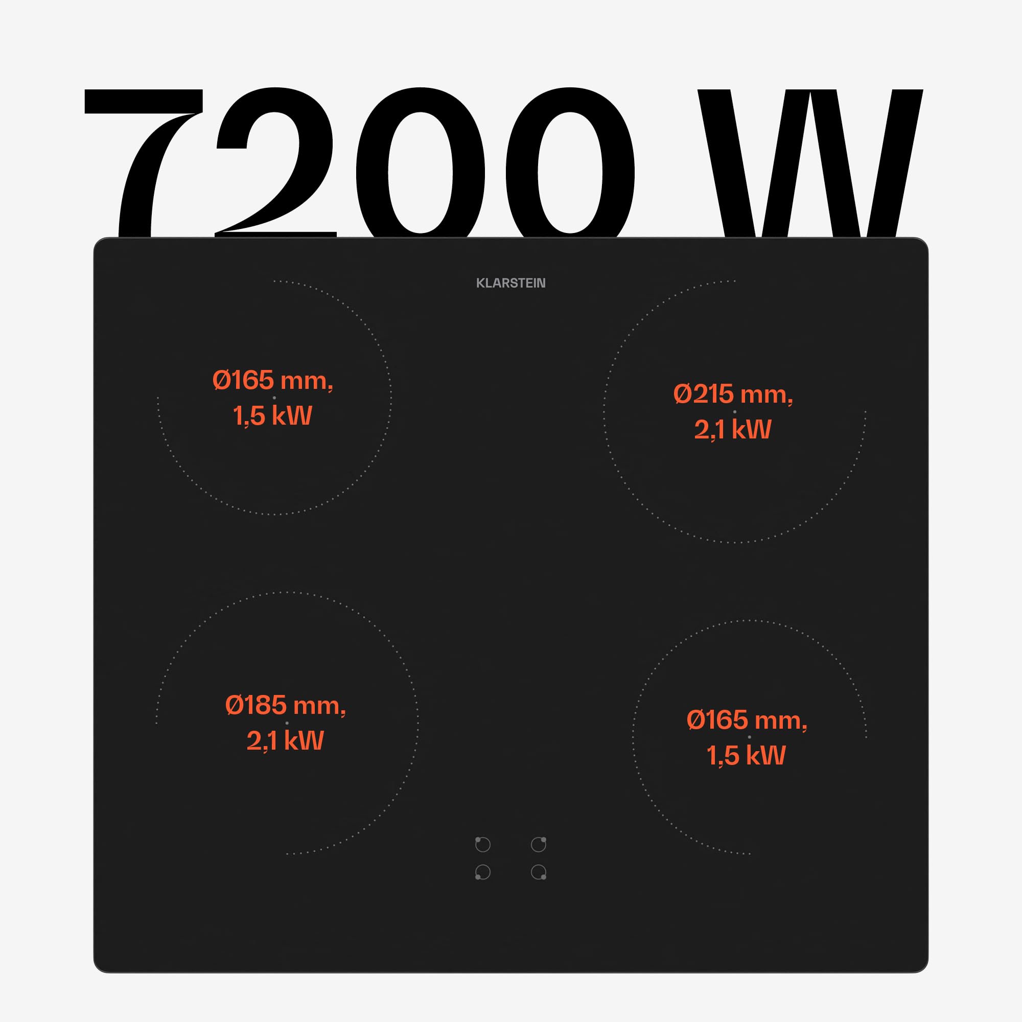 Klarstein ControlSync Four Avec Plaque Induction - Four 72L Avec Minuterie Numérique, 9 Fonctions, Sécurité Enfants, Plaque 4 Zones Booster, Design Verre Noir, Classe Énergétique A