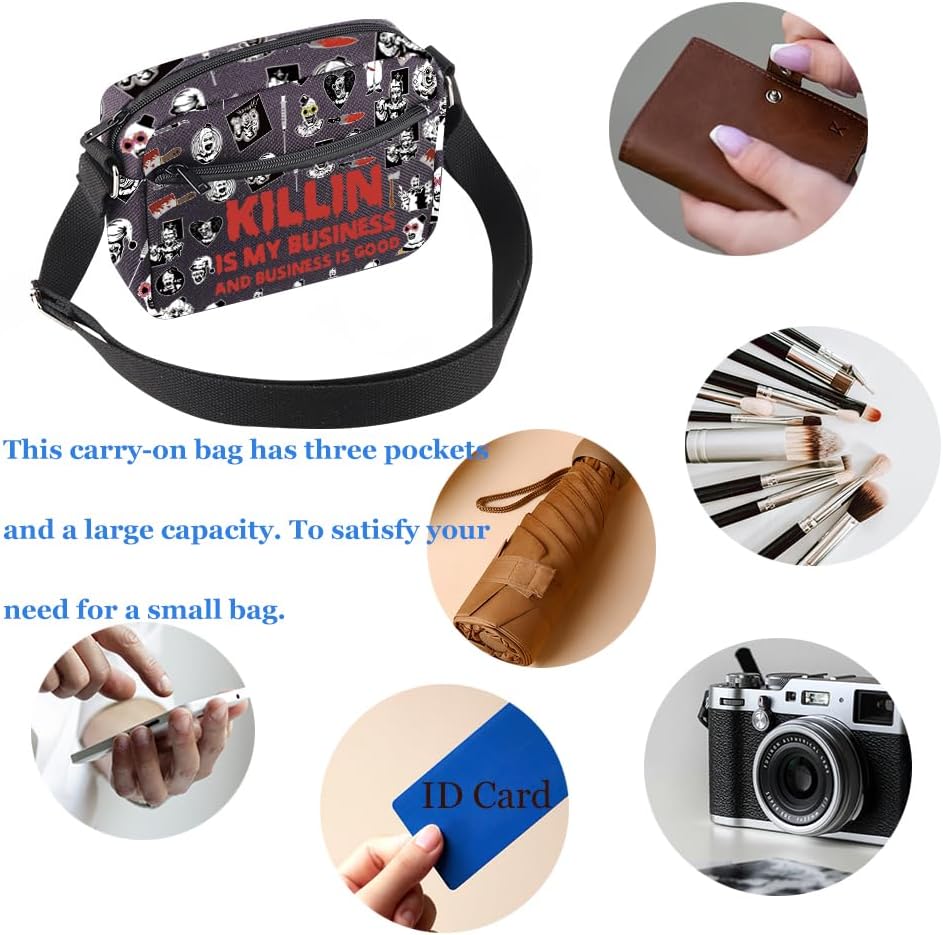 Clown Movie Merchandise Inspired Crossbody Bag Killer Horror Lover Gift Scary Clown Character Gift (KillinHengCrossBlk) - Image 5